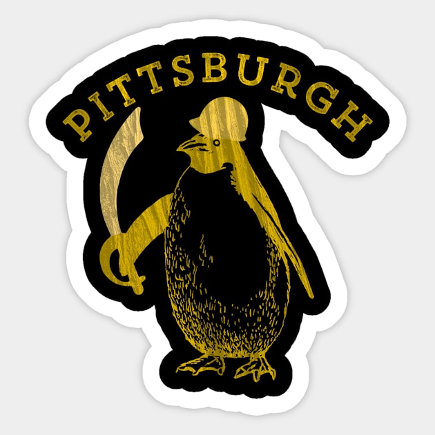 Pittsburgh Steel Penguin Pirate Sports Funny Sticker by HuntTreasures